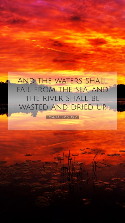 Picture 07 - Isaiah 19:5 KJV Mobile Phone Wallpaper - And the waters shall fail from the sea, and the - Mobile Bible Verse Wallpaper