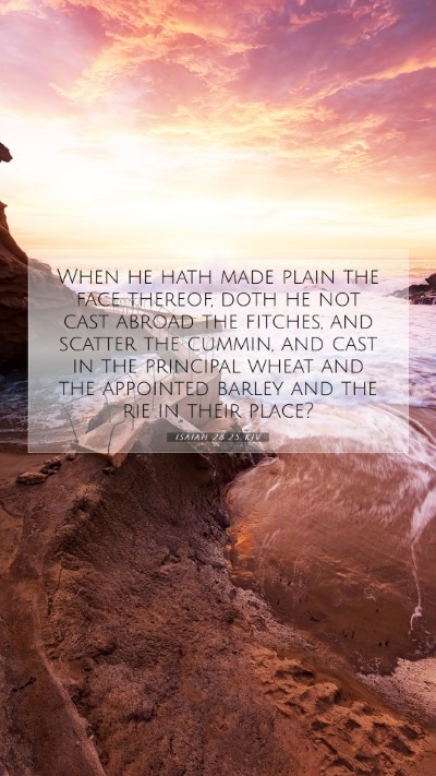 Picture 07 - Isaiah 28:25 KJV Mobile Phone Wallpaper - When he hath made plain the face thereof, doth he - Mobile Bible Verse Wallpaper
