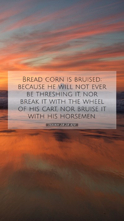 Picture 07 - Isaiah 28:28 KJV Mobile Phone Wallpaper - Bread corn is bruised; because he will not ever - Mobile Bible Verse Wallpaper