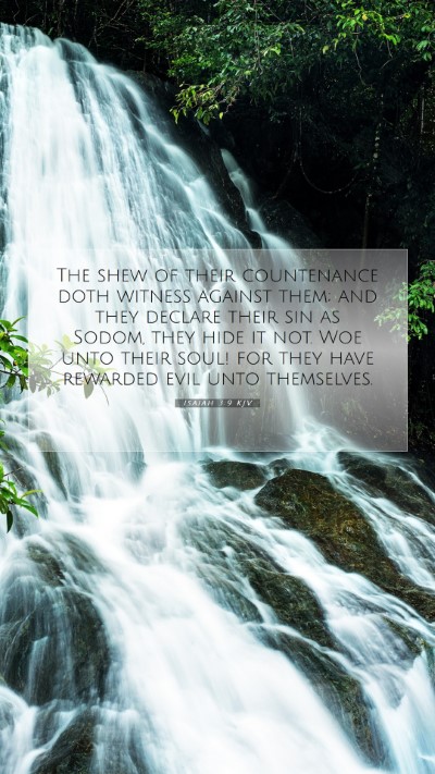 Picture 07 - Isaiah 3:9 KJV Mobile Phone Wallpaper - The shew of their countenance doth witness - Mobile Bible Verse Wallpaper