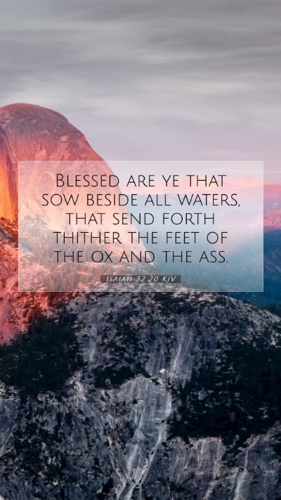 Picture 07 - Isaiah 32:20 KJV Mobile Phone Wallpaper - Blessed are ye that sow beside all waters, that - Mobile Bible Verse Wallpaper