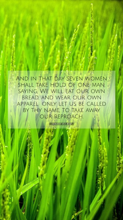 Picture 07 - Isaiah 4:1 KJV Mobile Phone Wallpaper - And in that day seven women shall take hold of - Mobile Bible Verse Wallpaper