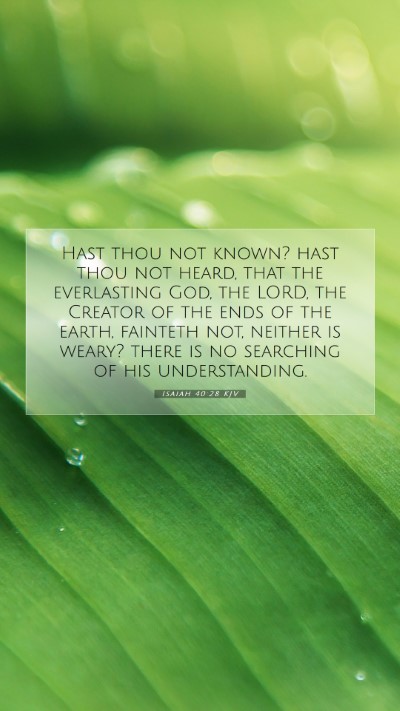 Picture 07 - Isaiah 40:28 KJV Mobile Phone Wallpaper - Hast thou not known? hast thou not heard, that - Mobile Bible Verse Wallpaper