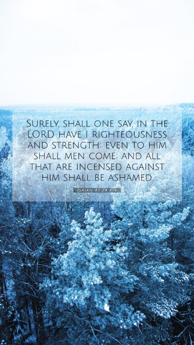 Picture 07 - Isaiah 45:24 KJV Mobile Phone Wallpaper - Surely, shall one say, in the LORD have I - Mobile Bible Verse Wallpaper