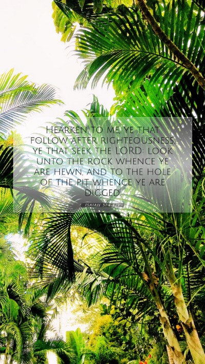 Picture 07 - Isaiah 51:1 KJV Mobile Phone Wallpaper - Hearken to me, ye that follow after - Mobile Bible Verse Wallpaper
