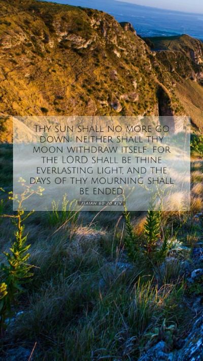 Picture 07 - Isaiah 60:20 KJV Mobile Phone Wallpaper - Thy sun shall no more go down; neither shall thy - Mobile Bible Verse Wallpaper