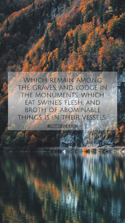 Picture 07 - Isaiah 65:4 KJV Mobile Phone Wallpaper - Which remain among the graves, and lodge in the - Mobile Bible Verse Wallpaper