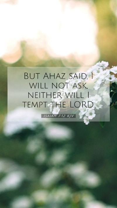 Picture 07 - Isaiah 7:12 KJV Mobile Phone Wallpaper - But Ahaz said, I will not ask, neither will I - Mobile Bible Verse Wallpaper