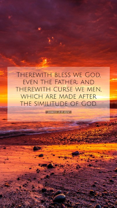 Picture 07 - James 3:9 KJV Mobile Phone Wallpaper - Therewith bless we God, even the Father; and - Mobile Bible Verse Wallpaper
