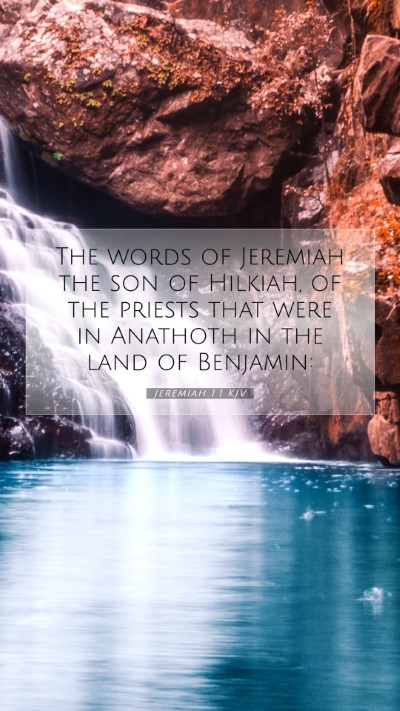 Picture 07 - Jeremiah 1:1 KJV Mobile Phone Wallpaper - The words of Jeremiah the son of Hilkiah, of the - Mobile Bible Verse Wallpaper