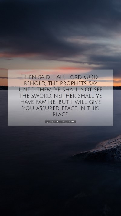 Picture 07 - Jeremiah 14:13 KJV Mobile Phone Wallpaper - Then said I, Ah, Lord GOD! behold, the prophets - Mobile Bible Verse Wallpaper
