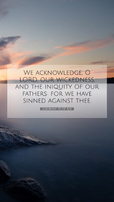 Picture 07 - Jeremiah 14:20 KJV Mobile Phone Wallpaper - We acknowledge, O LORD, our wickedness, and the - Mobile Bible Verse Wallpaper