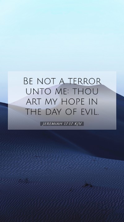 Picture 07 - Jeremiah 17:17 KJV Mobile Phone Wallpaper - Be not a terror unto me: thou art my hope in the - Mobile Bible Verse Wallpaper