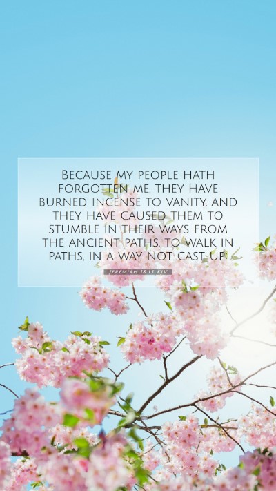 Picture 07 - Jeremiah 18:15 KJV Mobile Phone Wallpaper - Because my people hath forgotten me, they have - Mobile Bible Verse Wallpaper
