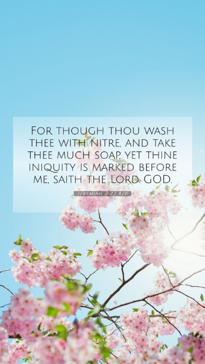 Picture 07 - Jeremiah 2:22 KJV Mobile Phone Wallpaper - For though thou wash thee with nitre, and take - Mobile Bible Verse Wallpaper
