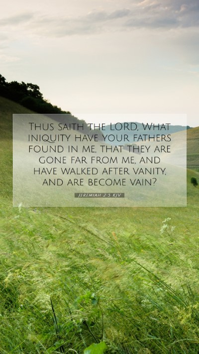Picture 07 - Jeremiah 2:5 KJV Mobile Phone Wallpaper - Thus saith the LORD, What iniquity have your - Mobile Bible Verse Wallpaper