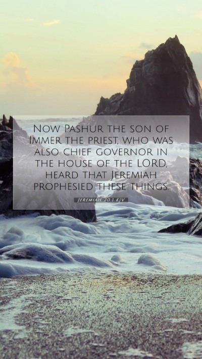 Picture 07 - Jeremiah 20:1 KJV Mobile Phone Wallpaper - Now Pashur the son of Immer the priest, who was - Mobile Bible Verse Wallpaper