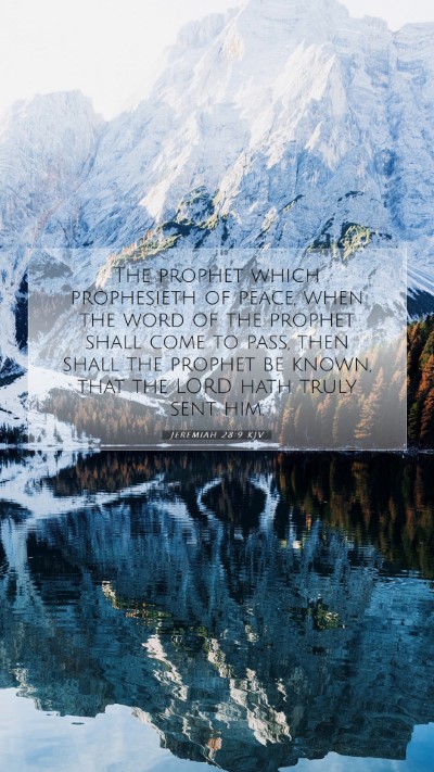 Picture 07 - Jeremiah 28:9 KJV Mobile Phone Wallpaper - The prophet which prophesieth of peace, when the - Mobile Bible Verse Wallpaper