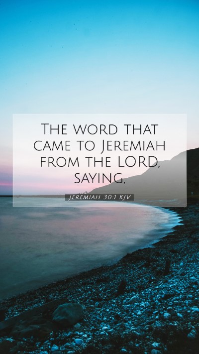 Picture 07 - Jeremiah 30:1 KJV Mobile Phone Wallpaper - The word that came to Jeremiah from the LORD, - Mobile Bible Verse Wallpaper
