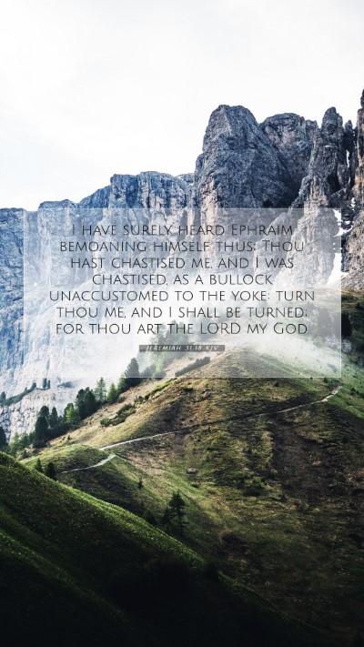 Picture 07 - Jeremiah 31:18 KJV Mobile Phone Wallpaper - I have surely heard Ephraim bemoaning himself - Mobile Bible Verse Wallpaper