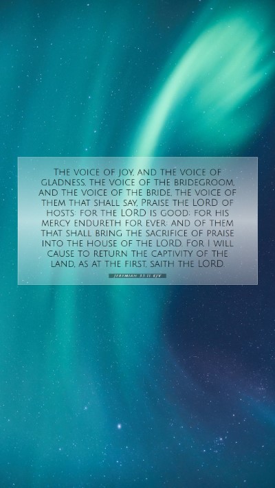 Picture 07 - Jeremiah 33:11 KJV Mobile Phone Wallpaper - The voice of joy, and the voice of gladness, the - Mobile Bible Verse Wallpaper