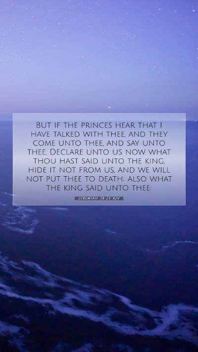 Picture 07 - Jeremiah 38:25 KJV Mobile Phone Wallpaper - But if the princes hear that I have talked with - Mobile Bible Verse Wallpaper