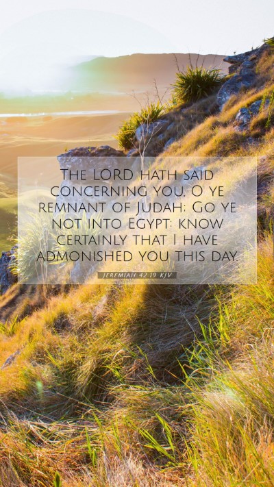Picture 07 - Jeremiah 42:19 KJV Mobile Phone Wallpaper - The LORD hath said concerning you, O ye remnant - Mobile Bible Verse Wallpaper