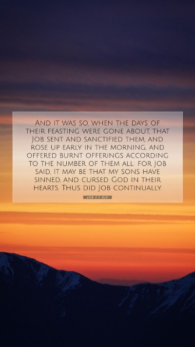Picture 07 - Job 1:5 KJV Mobile Phone Wallpaper - And it was so, when the days of their feasting - Mobile Bible Verse Wallpaper