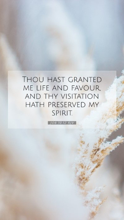 Picture 07 - Job 10:12 KJV Mobile Phone Wallpaper - Thou hast granted me life and favour, and thy - Mobile Bible Verse Wallpaper