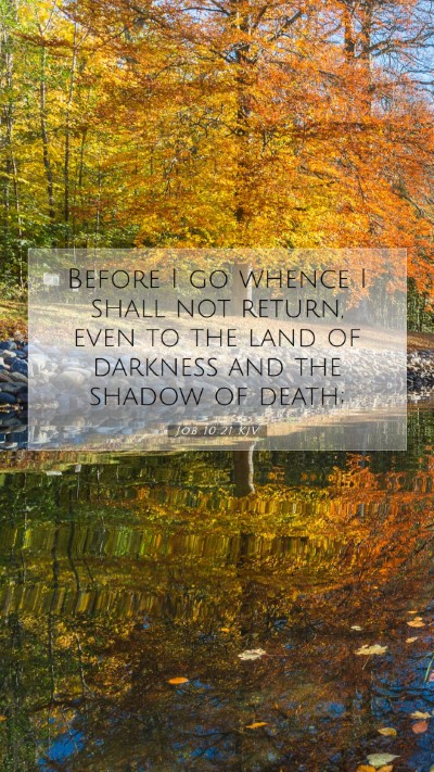 Picture 07 - Job 10:21 KJV Mobile Phone Wallpaper - Before I go whence I shall not return, even to - Mobile Bible Verse Wallpaper