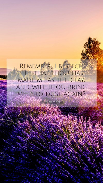 Picture 07 - Job 10:9 KJV Mobile Phone Wallpaper - Remember, I beseech thee, that thou hast made me - Mobile Bible Verse Wallpaper