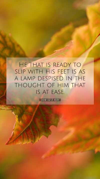 Picture 07 - Job 12:5 KJV Mobile Phone Wallpaper - He that is ready to slip with his feet is as a - Mobile Bible Verse Wallpaper