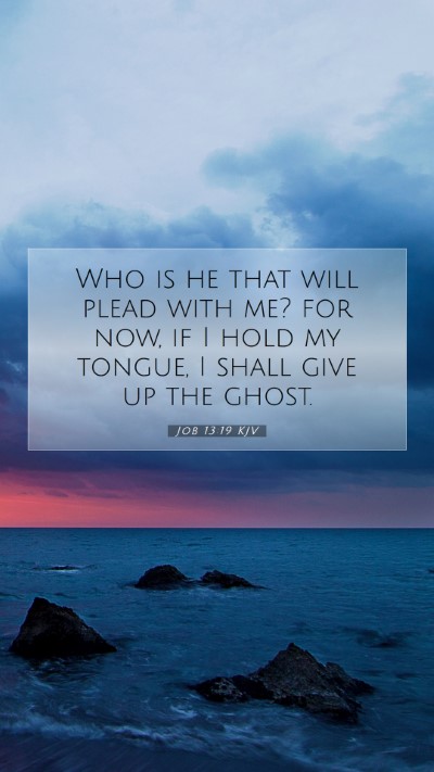 Picture 07 - Job 13:19 KJV Mobile Phone Wallpaper - Who is he that will plead with me? for now, if I - Mobile Bible Verse Wallpaper