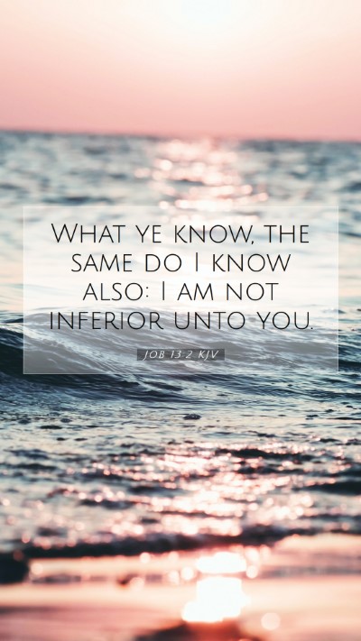 Picture 07 - Job 13:2 KJV Mobile Phone Wallpaper - What ye know, the same do I know also: I am not - Mobile Bible Verse Wallpaper