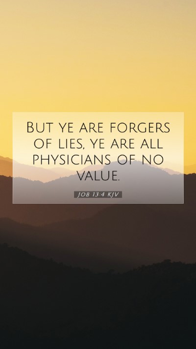 Picture 07 - Job 13:4 KJV Mobile Phone Wallpaper - But ye are forgers of lies, ye are all physicians - Mobile Bible Verse Wallpaper