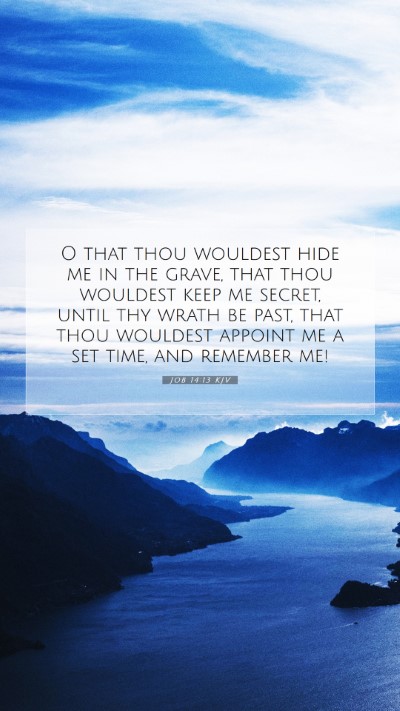 Picture 07 - Job 14:13 KJV Mobile Phone Wallpaper - O that thou wouldest hide me in the grave, that - Mobile Bible Verse Wallpaper