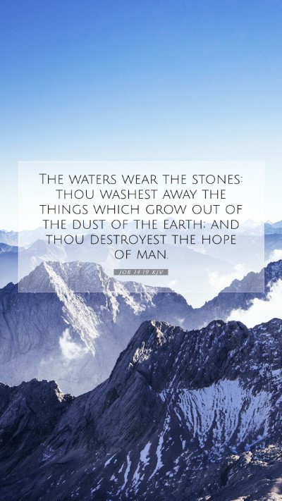 Picture 07 - Job 14:19 KJV Mobile Phone Wallpaper - The waters wear the stones: thou washest away the - Mobile Bible Verse Wallpaper