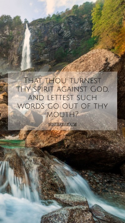 Picture 07 - Job 15:13 KJV Mobile Phone Wallpaper - That thou turnest thy spirit against God, and - Mobile Bible Verse Wallpaper