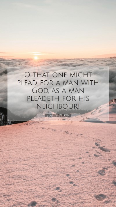Picture 07 - Job 16:21 KJV Mobile Phone Wallpaper - O that one might plead for a man with God, as a - Mobile Bible Verse Wallpaper