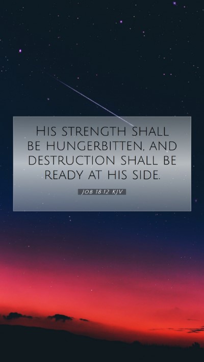 Picture 07 - Job 18:12 KJV Mobile Phone Wallpaper - His strength shall be hungerbitten, and - Mobile Bible Verse Wallpaper