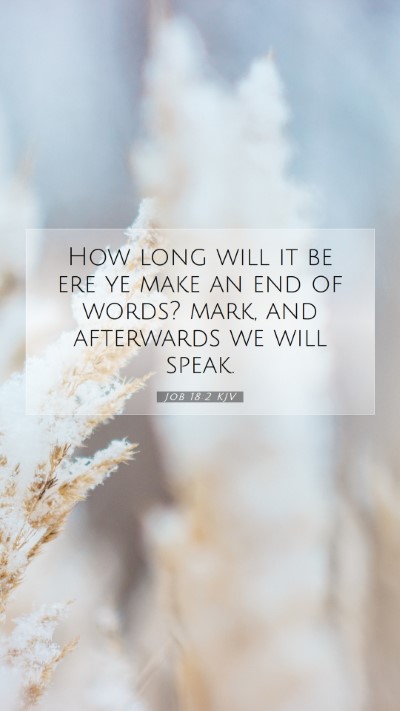 Picture 07 - Job 18:2 KJV Mobile Phone Wallpaper - How long will it be ere ye make an end of words? - Mobile Bible Verse Wallpaper