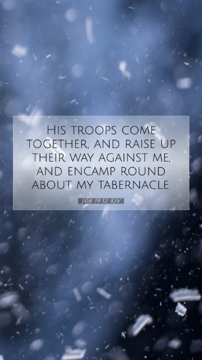Picture 07 - Job 19:12 KJV Mobile Phone Wallpaper - His troops come together, and raise up their way - Mobile Bible Verse Wallpaper