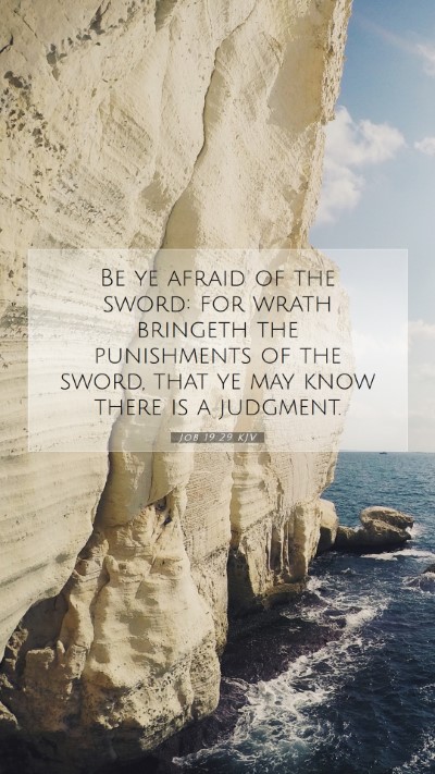 Picture 07 - Job 19:29 KJV Mobile Phone Wallpaper - Be ye afraid of the sword: for wrath bringeth the - Mobile Bible Verse Wallpaper