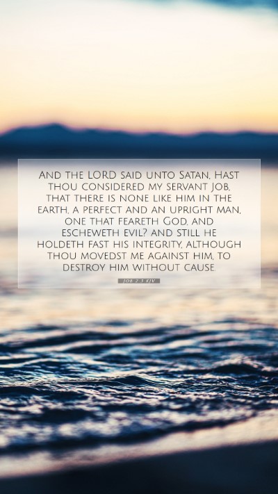 Picture 07 - Job 2:3 KJV Mobile Phone Wallpaper - And the LORD said unto Satan, Hast thou - Mobile Bible Verse Wallpaper