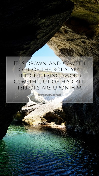 Picture 07 - Job 20:25 KJV Mobile Phone Wallpaper - It is drawn, and cometh out of the body; yea, the - Mobile Bible Verse Wallpaper