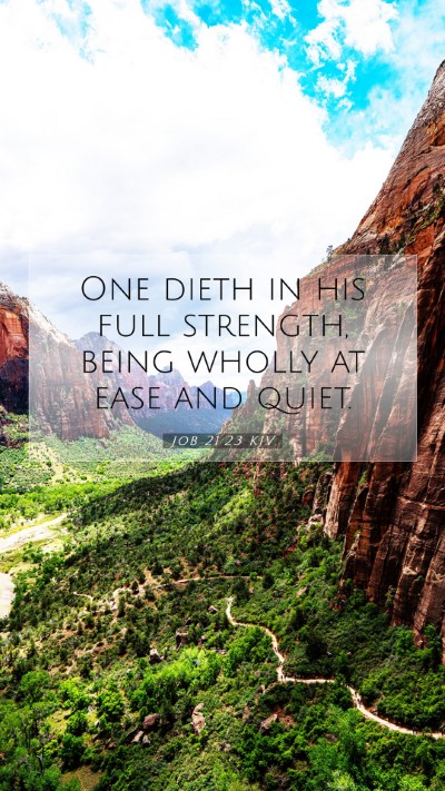 Picture 07 - Job 21:23 KJV Mobile Phone Wallpaper - One dieth in his full strength, being wholly at - Mobile Bible Verse Wallpaper