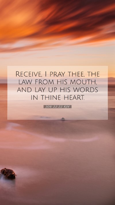 Picture 07 - Job 22:22 KJV Mobile Phone Wallpaper - Receive, I pray thee, the law from his mouth, and - Mobile Bible Verse Wallpaper