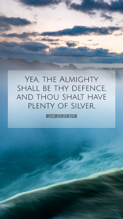 Picture 07 - Job 22:25 KJV Mobile Phone Wallpaper - Yea, the Almighty shall be thy defence, and thou - Mobile Bible Verse Wallpaper