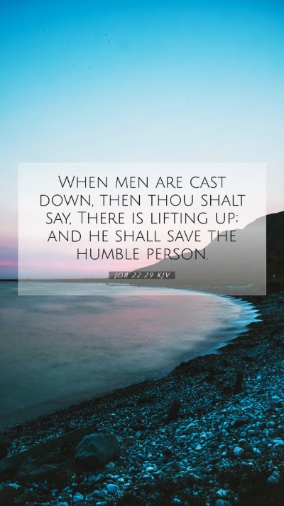 Picture 07 - Job 22:29 KJV Mobile Phone Wallpaper - When men are cast down, then thou shalt say, - Mobile Bible Verse Wallpaper