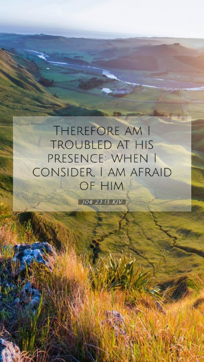 Picture 07 - Job 23:15 KJV Mobile Phone Wallpaper - Therefore am I troubled at his presence: when I - Mobile Bible Verse Wallpaper